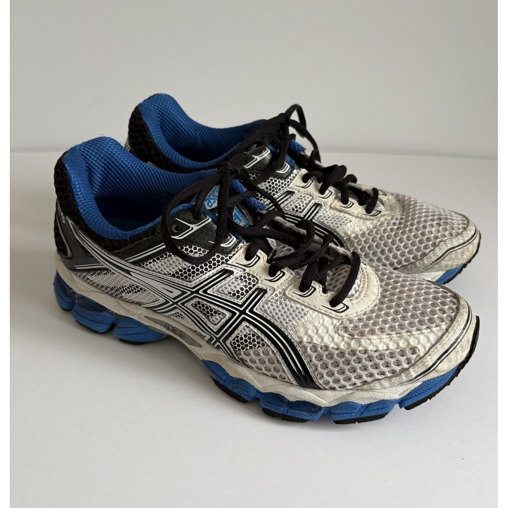 ASICS Gel Cumulus 15 White Blue Black Breathable Men's Running Sneakers Size 8